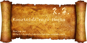 Kosztolánczi Herta névjegykártya